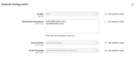 Magento 2 New Review Email Notification Settings
