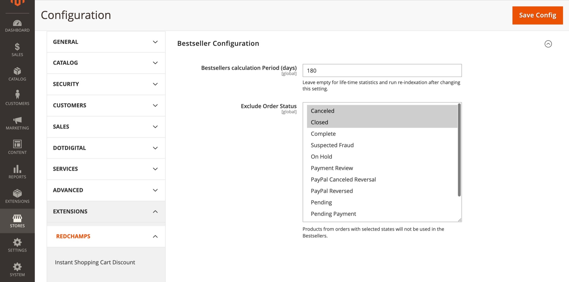 Magento Extra Sorting Options Admin Settings