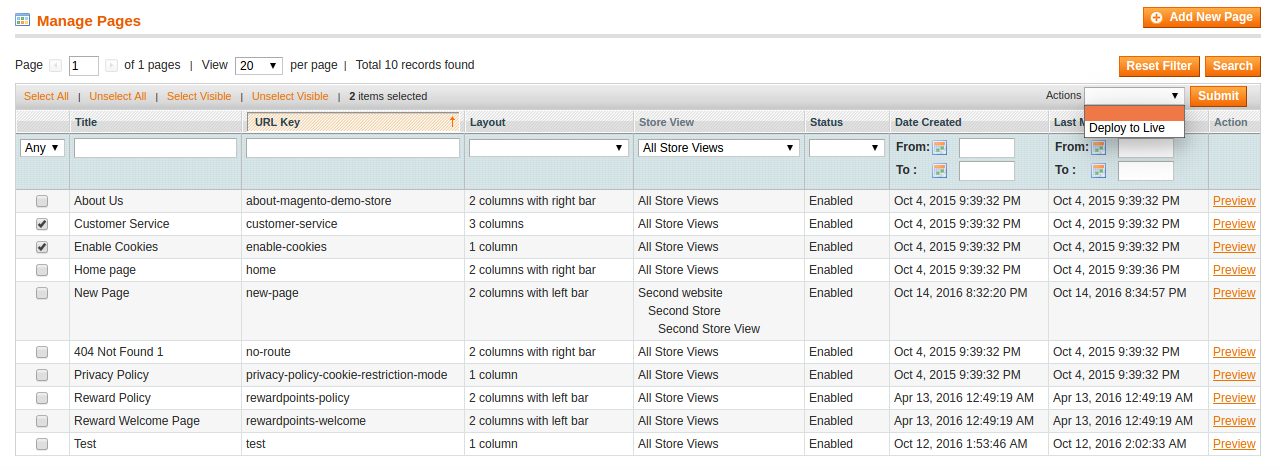 Magento extension for Admin Data Deploy