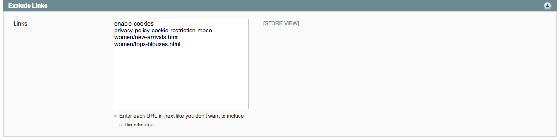 XML Sitemap Exclude Option Magento 1